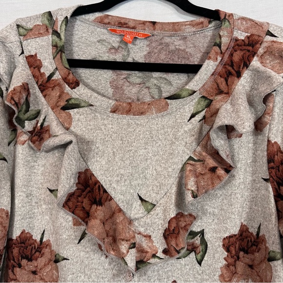 ModCloth Ruffle Recipient Floral Sweater XL - Picture 3 of 7
